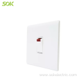 20A250V Double Pole Switch with Neon switch 86x86mm